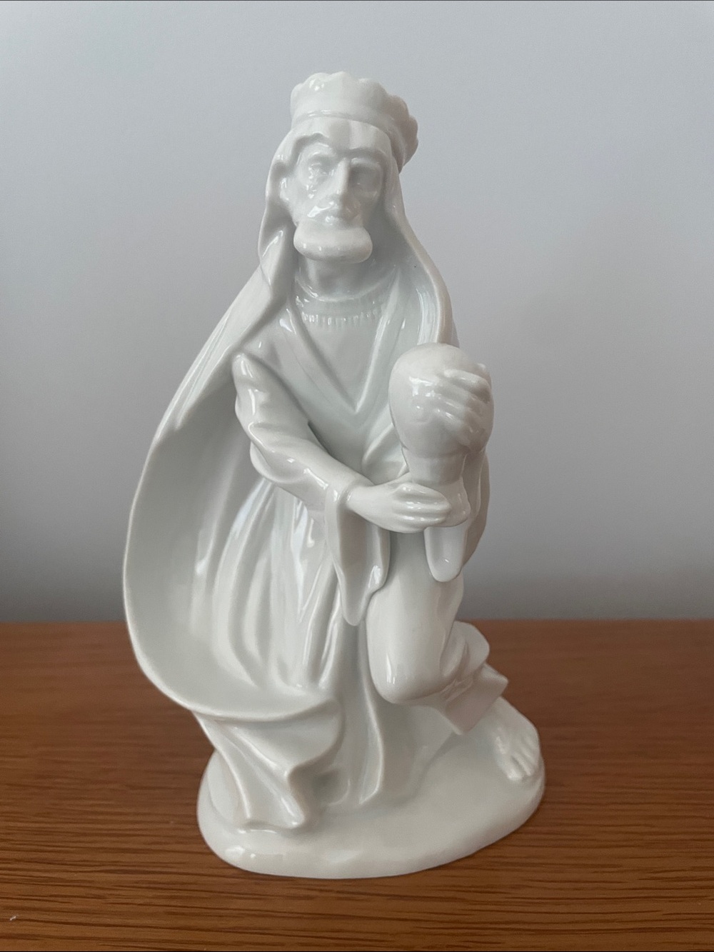 White Ceramic Nativity King Figurine - Schmid Santini 1987